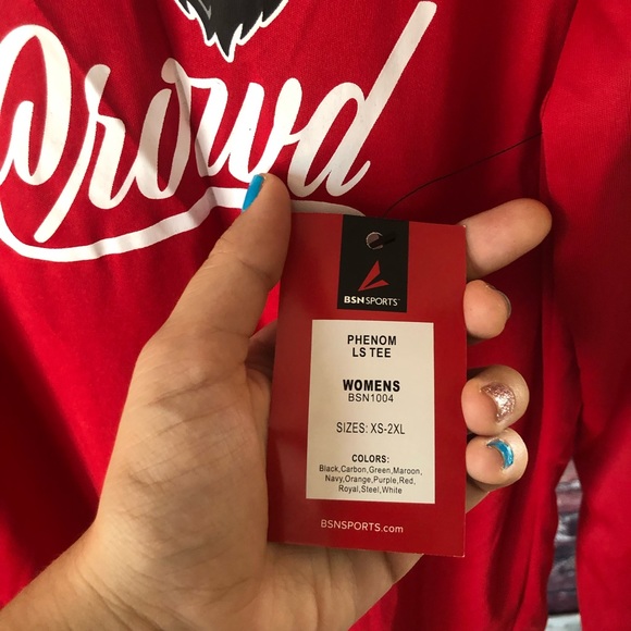 NWT Ridgemont Wolves BSN Sport Womens M Phenom LS T-Shirt Red Win the Crowd - Picture 5 of 5